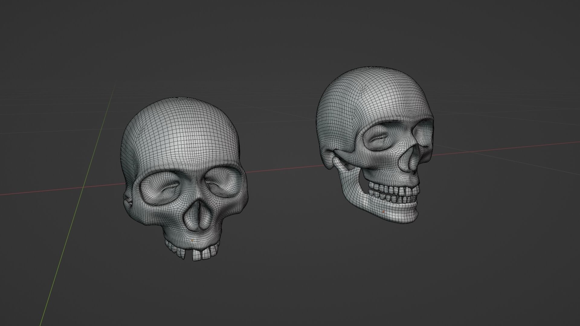 Human Skulls Low-poly 3D model_17