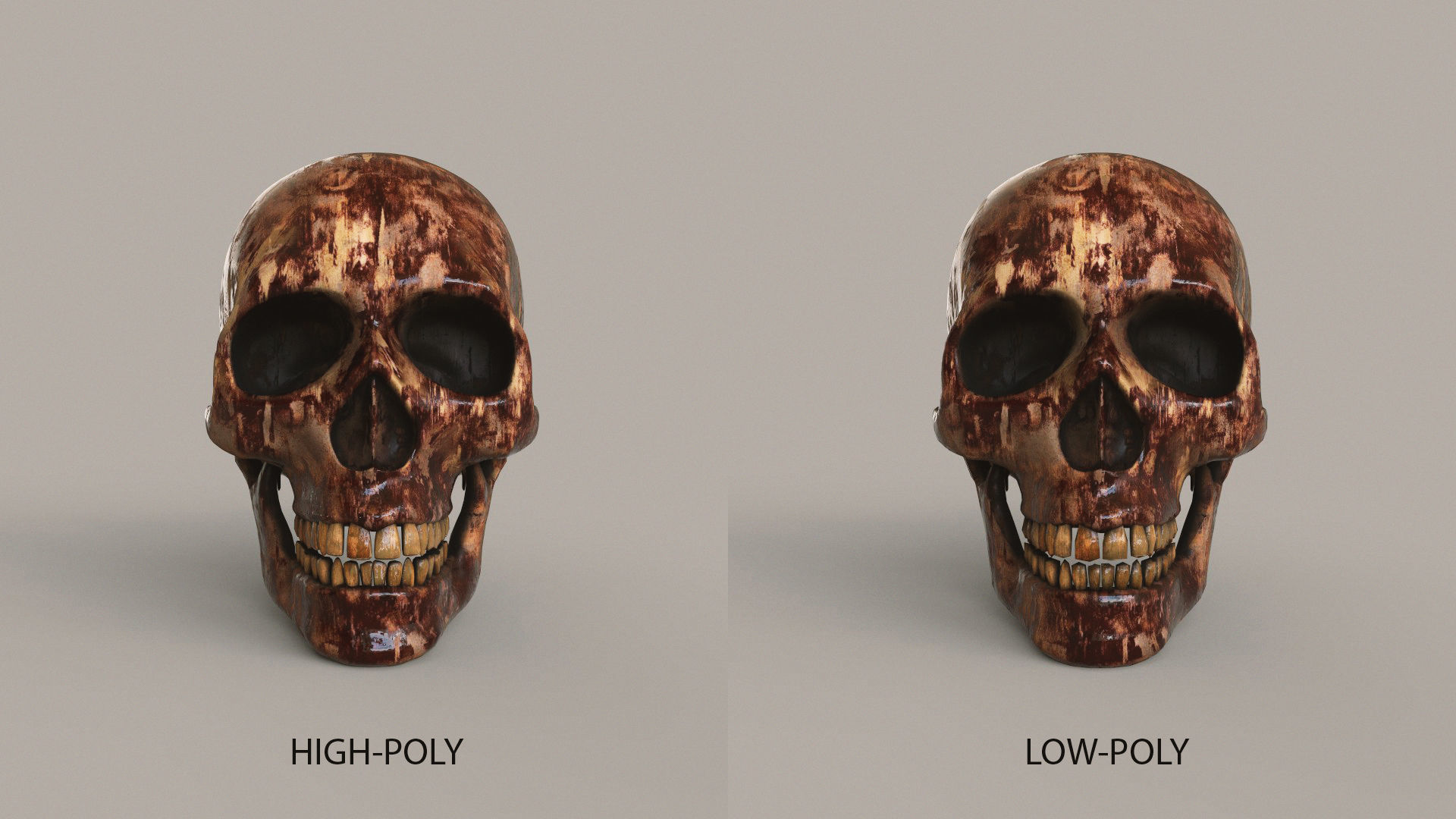 Human Skulls Low-poly 3D model_3
