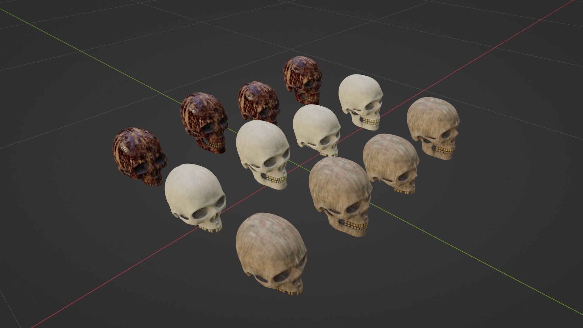 Human Skulls Low-poly 3D model_15