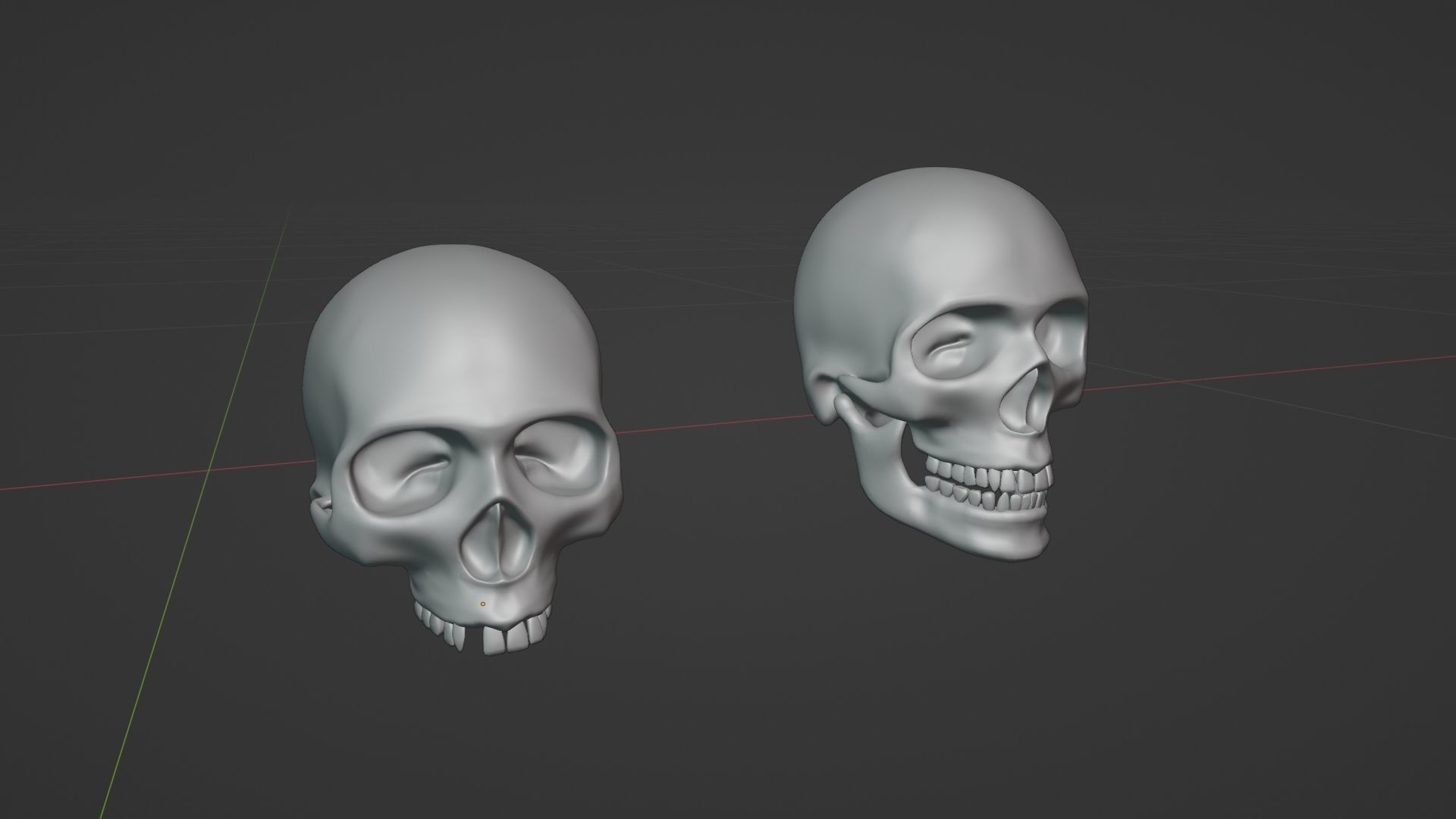 Human Skulls Low-poly 3D model_16