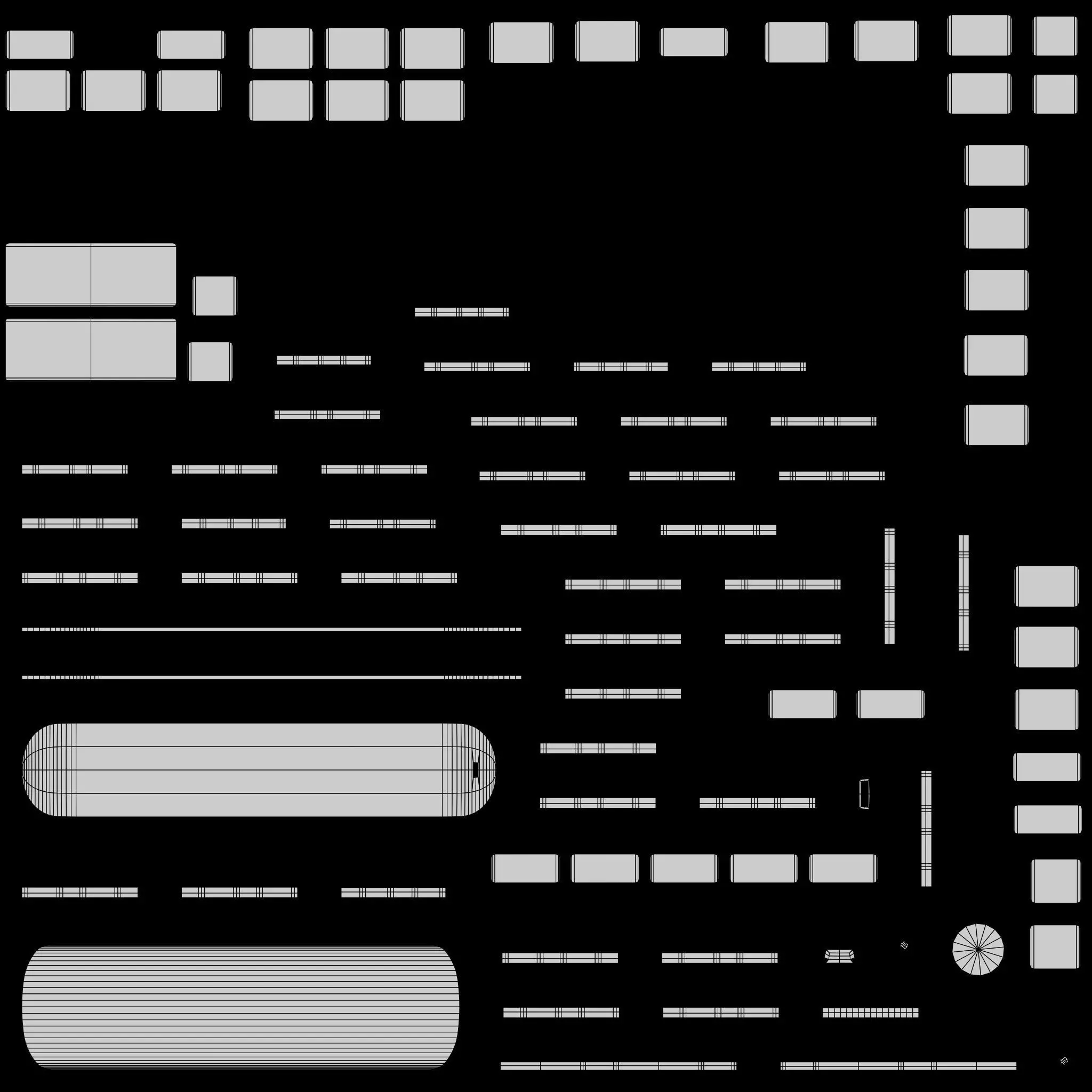 Smart TV Remote Low-poly 3D model_12