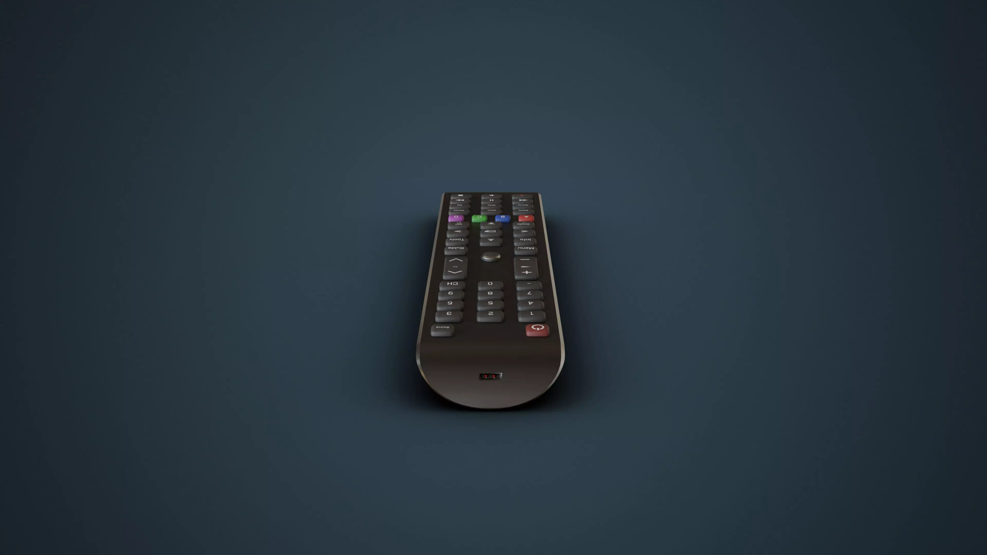 Smart TV Remote Low-poly 3D model_5