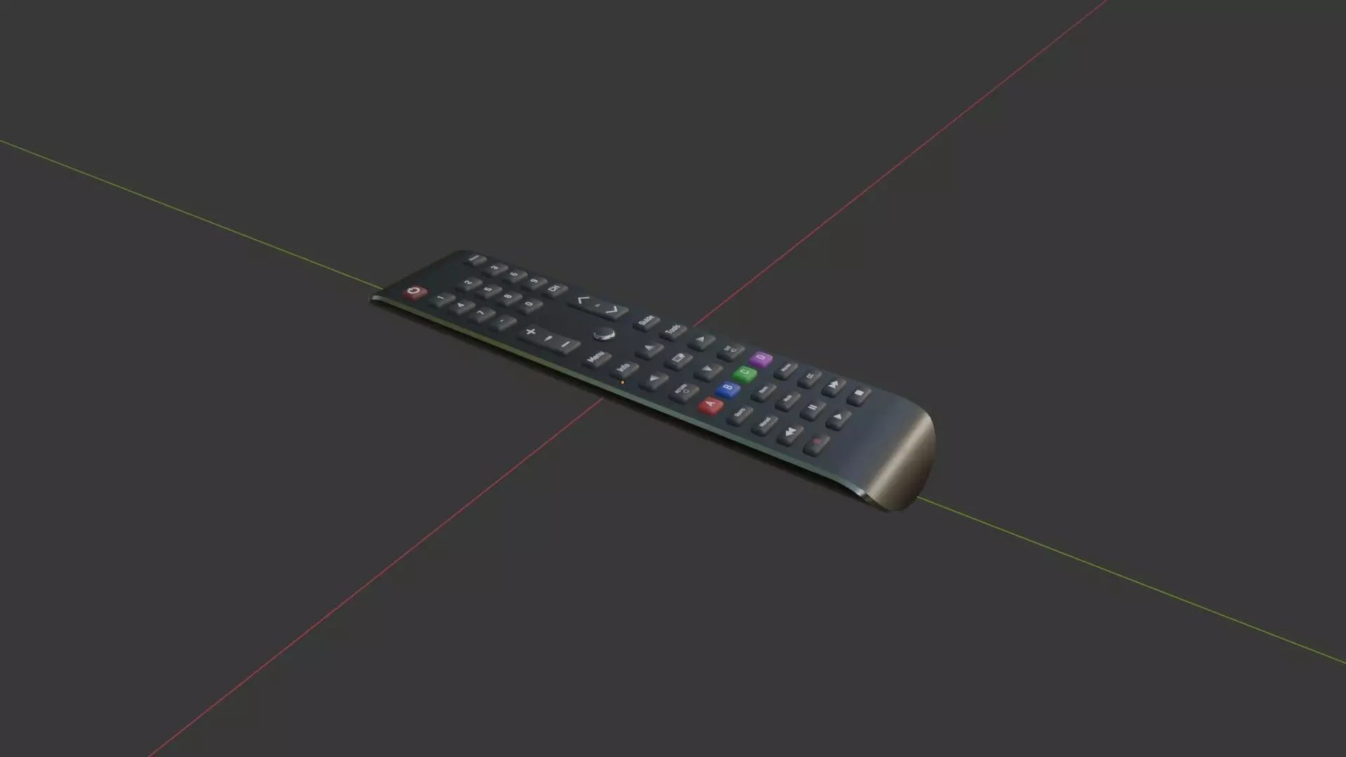 Smart TV Remote Low-poly 3D model_8