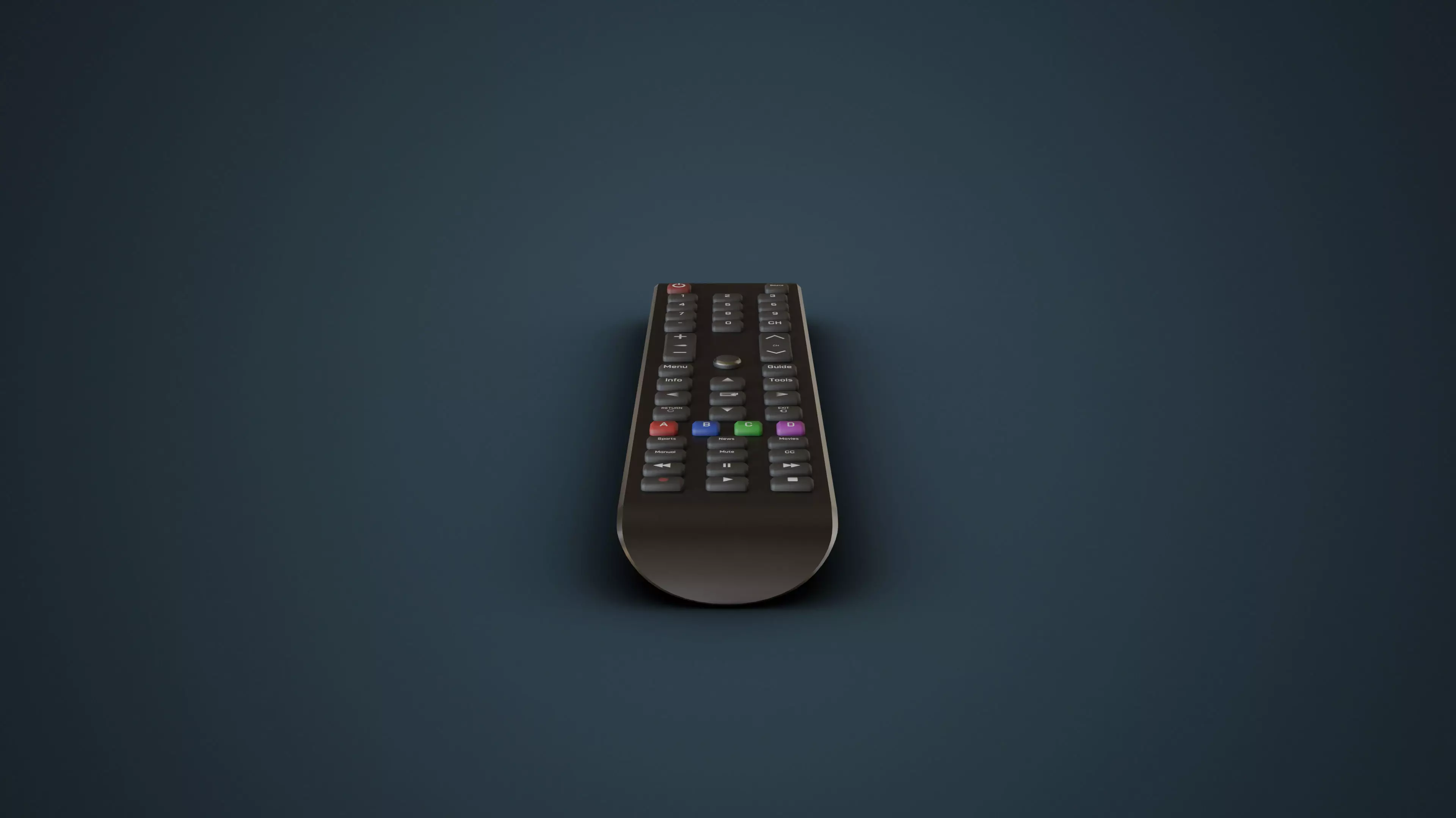 Smart TV Remote Low-poly 3D model_6