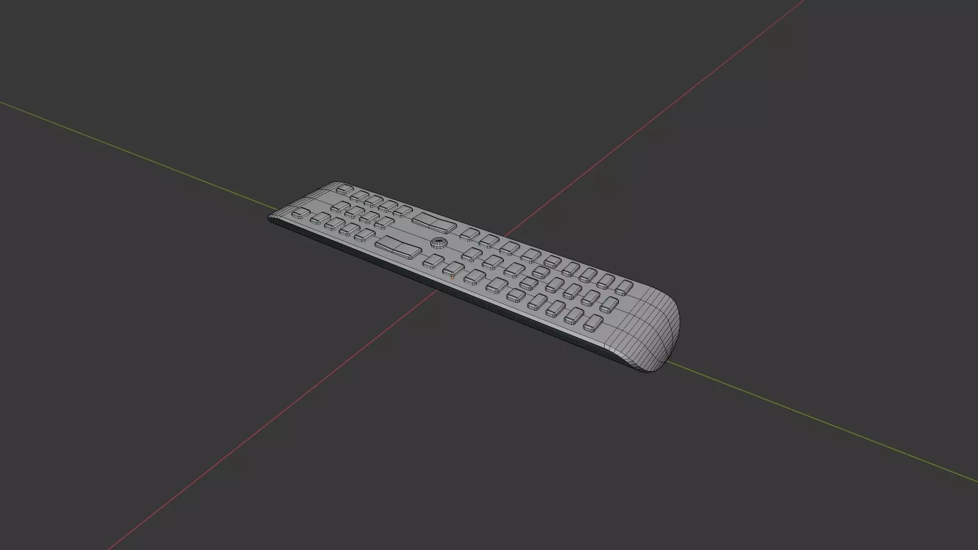 Smart TV Remote Low-poly 3D model_10