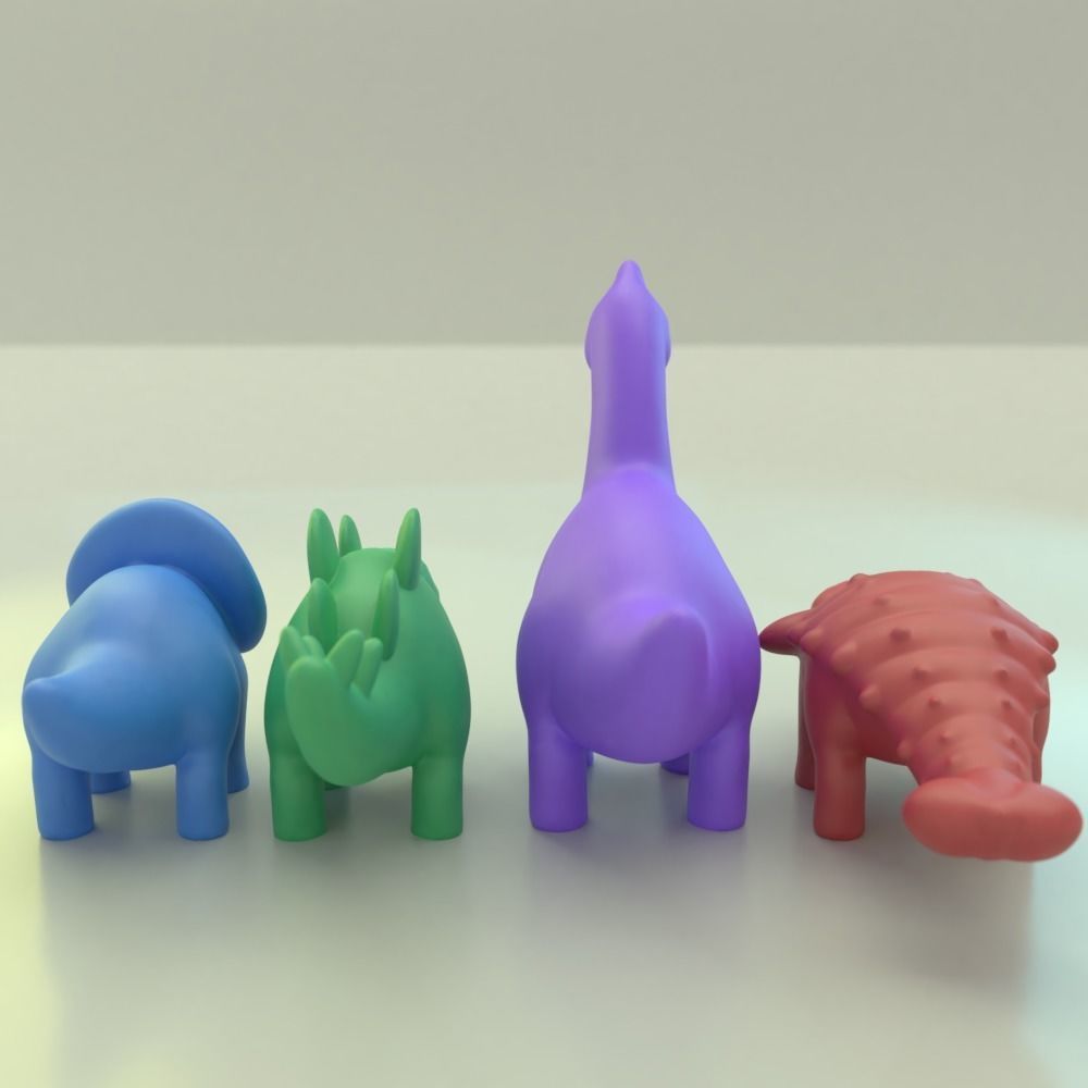 Cute dinosaurs  3D print model_4