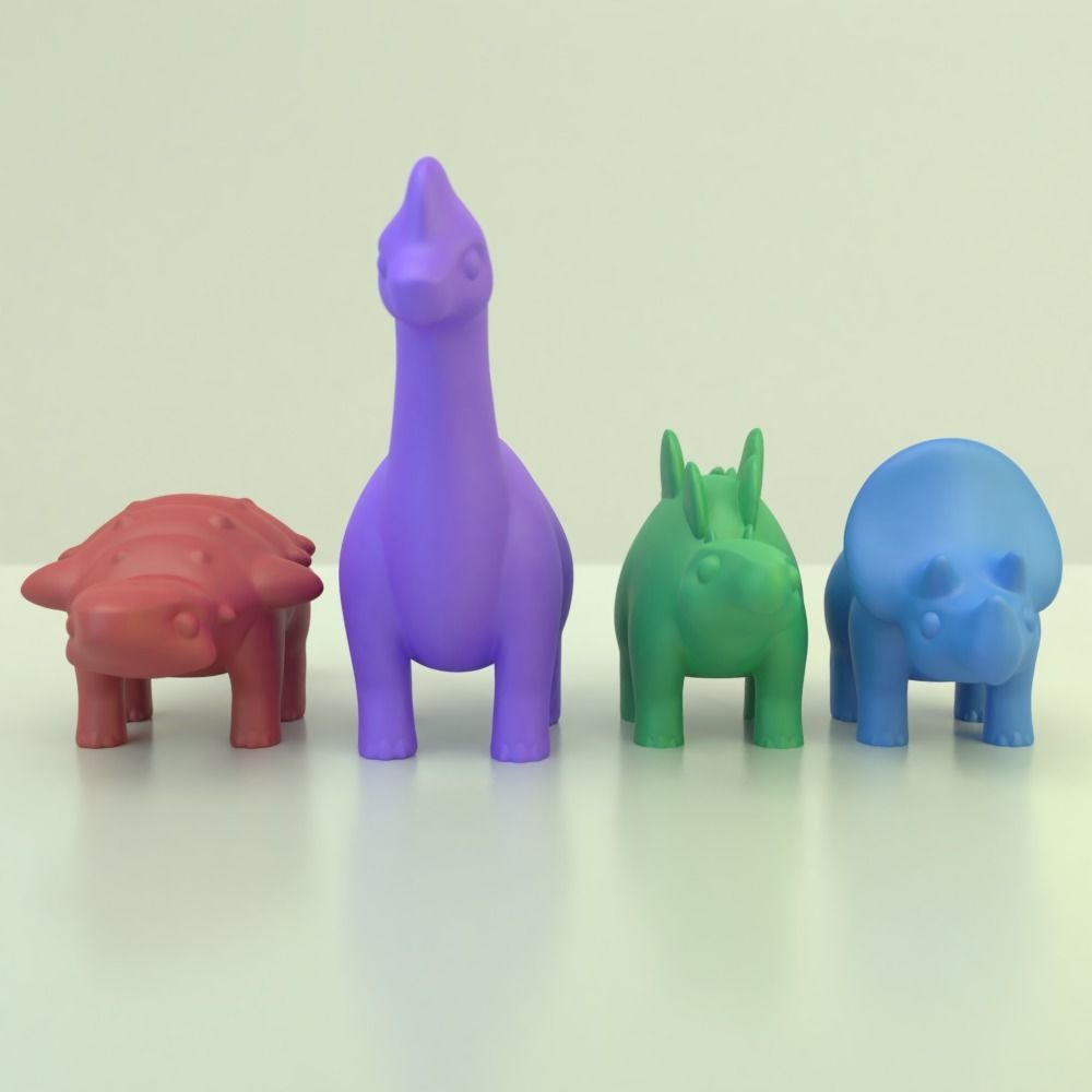 Cute dinosaurs  3D print model_3