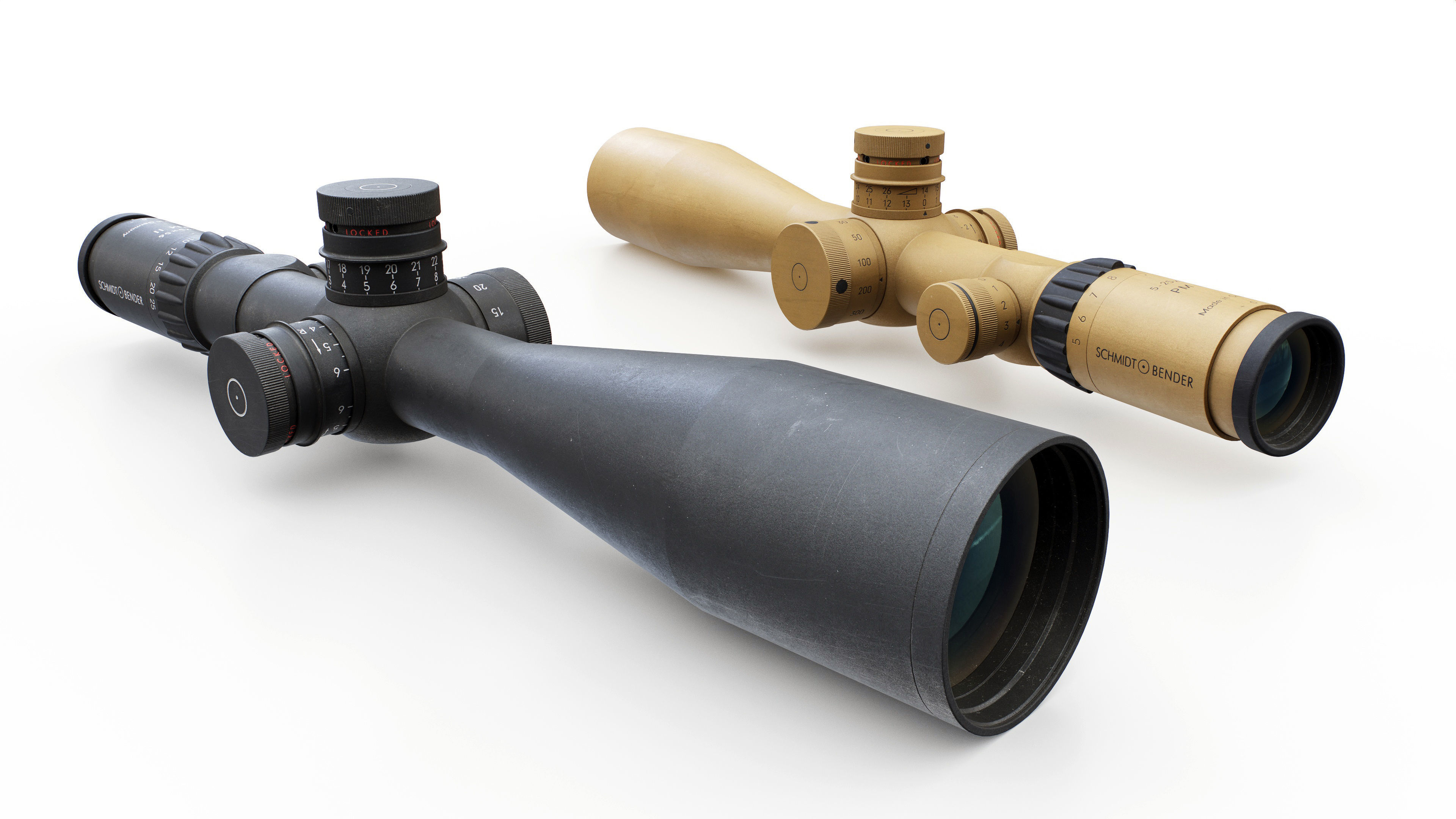 Complete rifle scope and red dot optic bundle 3D Model Collection_20