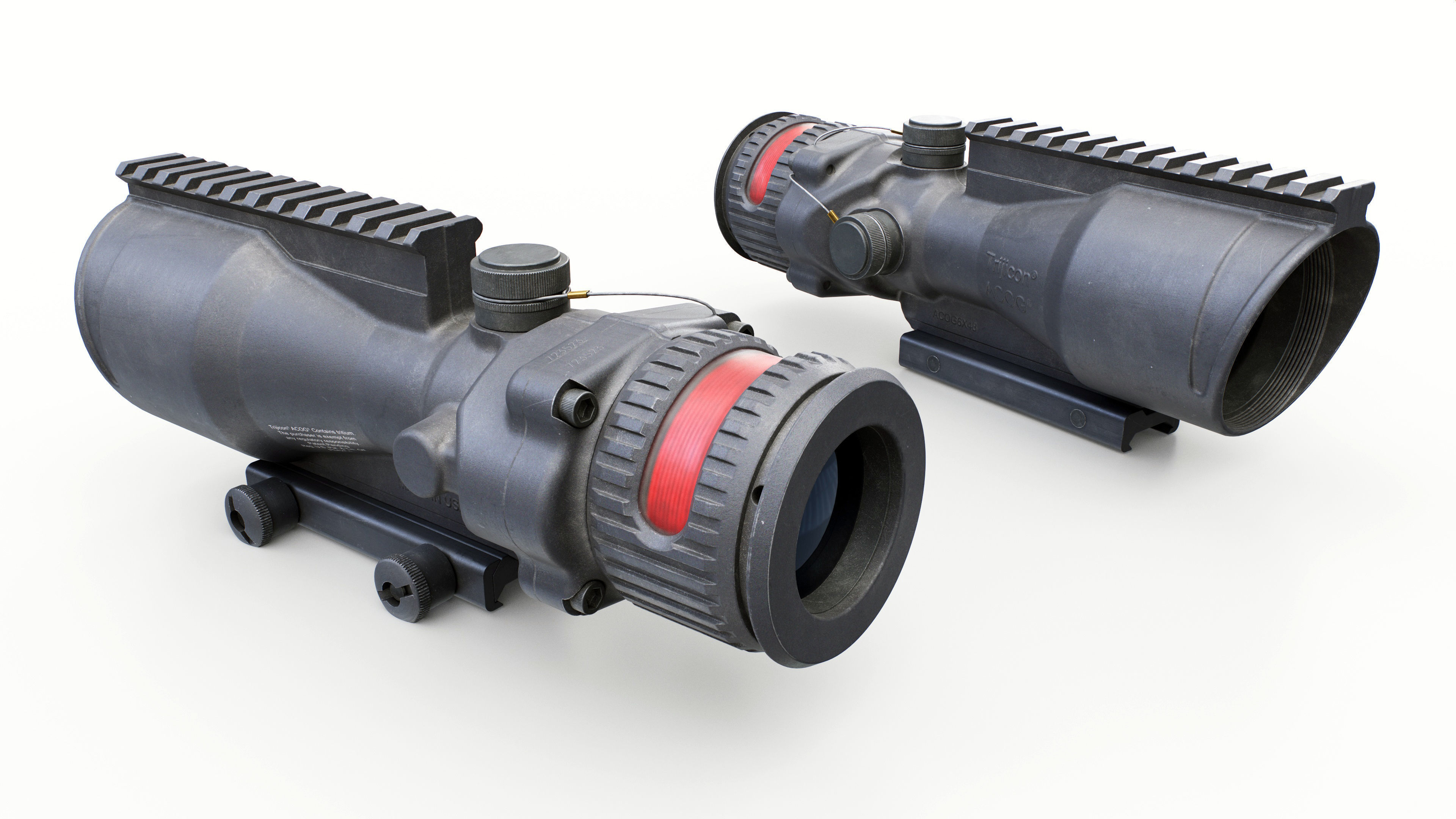 Complete rifle scope and red dot optic bundle 3D Model Collection_29