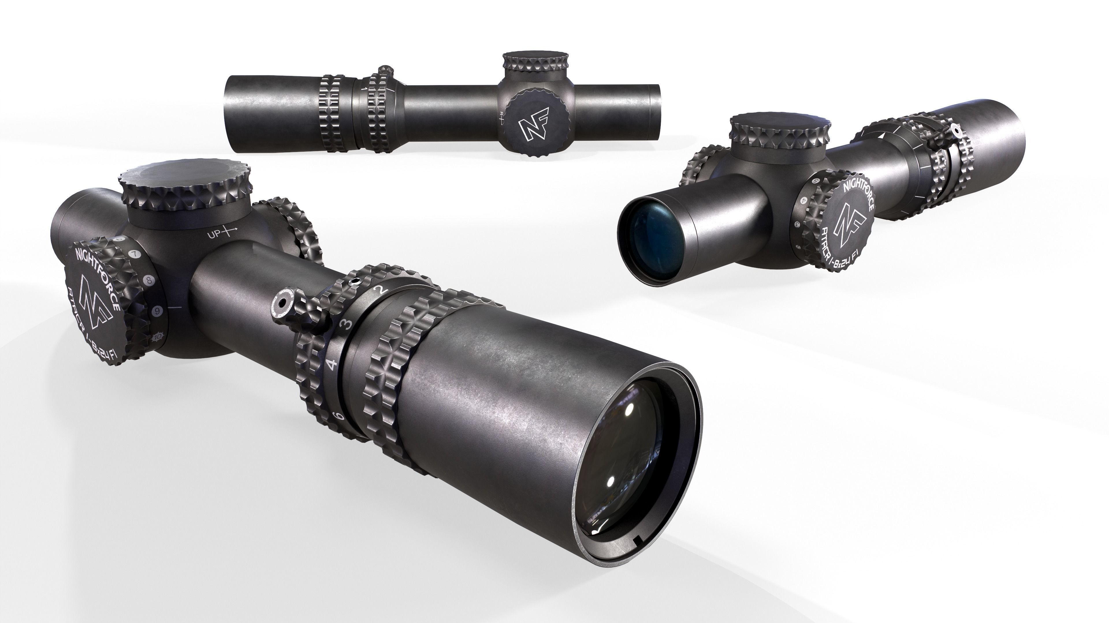 Complete rifle scope and red dot optic bundle 3D Model Collection_18