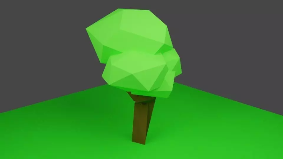 Low Poly Tree polygonal Free low-poly 3D model_0