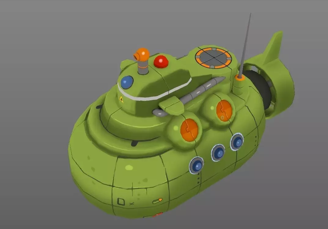 Submarine Free low-poly 3D model