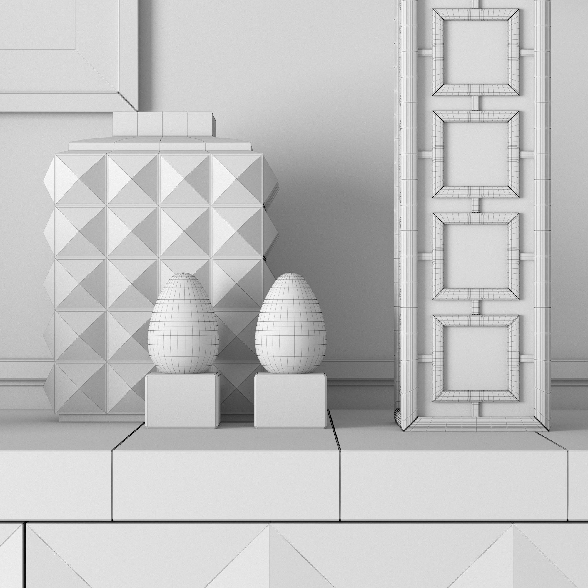 Console whith decor 2 3D model_5