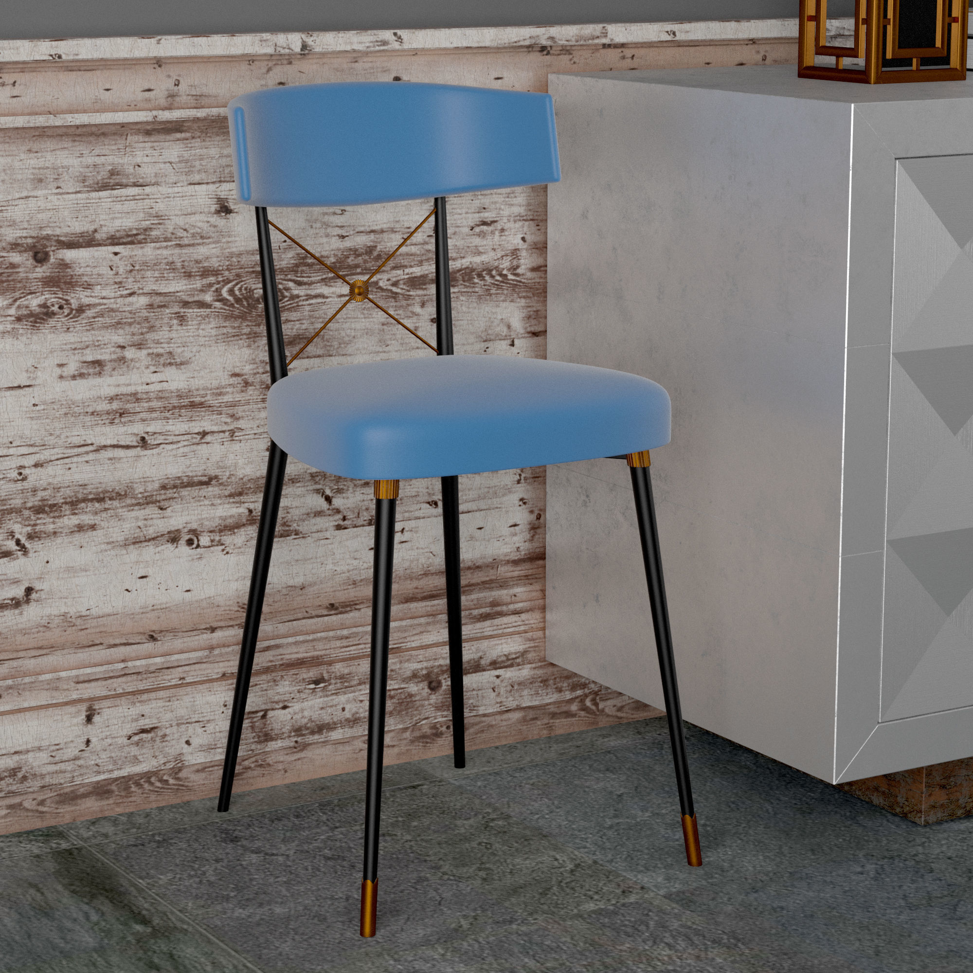 Console whith decor 2 3D model_8