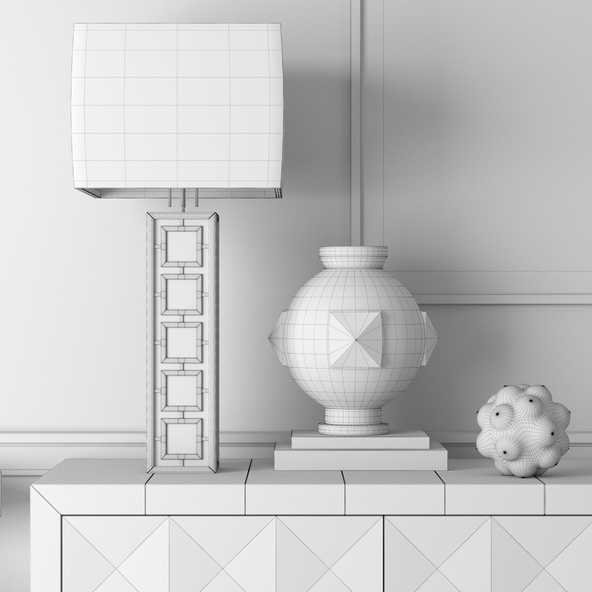 Console whith decor 2 3D model_7