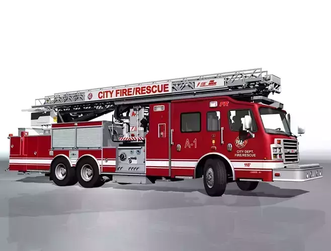 Special Fire-Rescue vehicle Low-poly 3D model