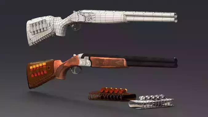 S686 Gun Low-poly 3D model Low-poly 3D model