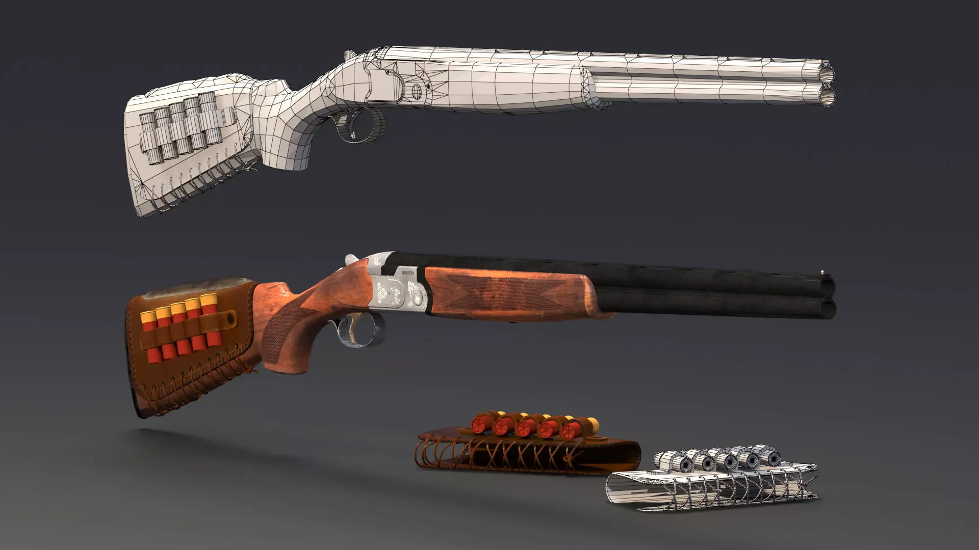 S686 Gun Low-poly 3D model Low-poly 3D model_0