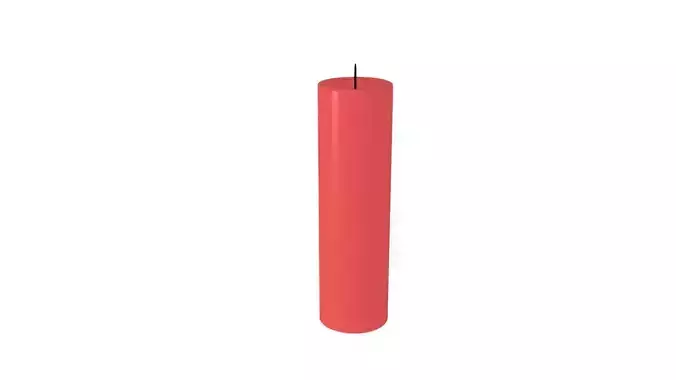Red Candle Low-poly 3D model
