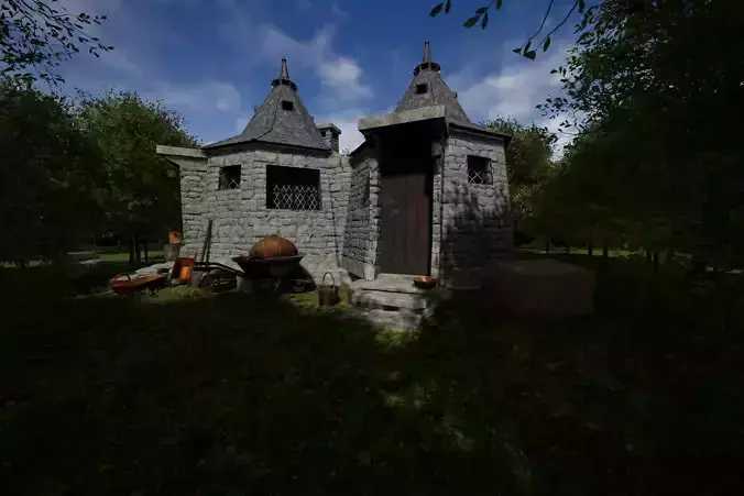 Hagrid Hut from Harry Potter Low-poly 3D model