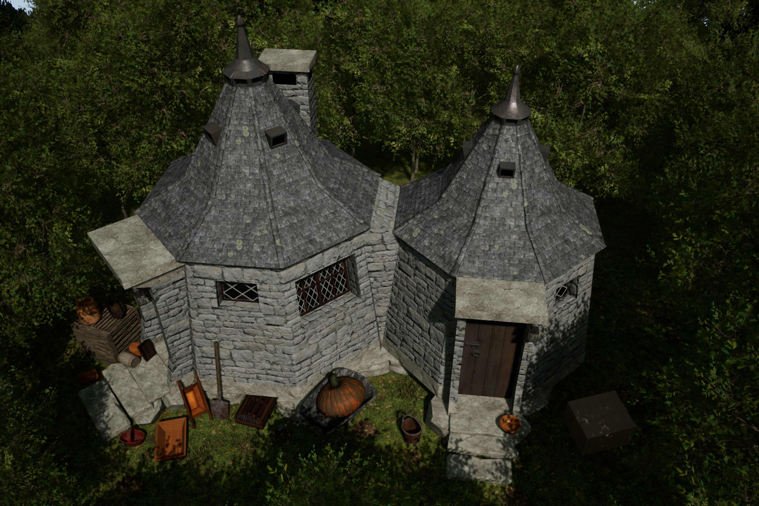 Hagrid Hut from Harry Potter Low-poly 3D model_7