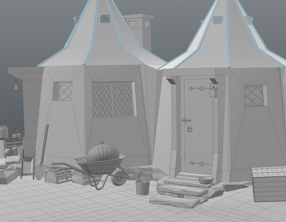 Hagrid Hut from Harry Potter Low-poly 3D model_12