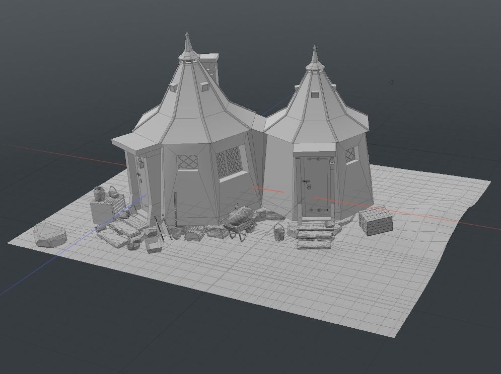 Hagrid Hut from Harry Potter Low-poly 3D model_10