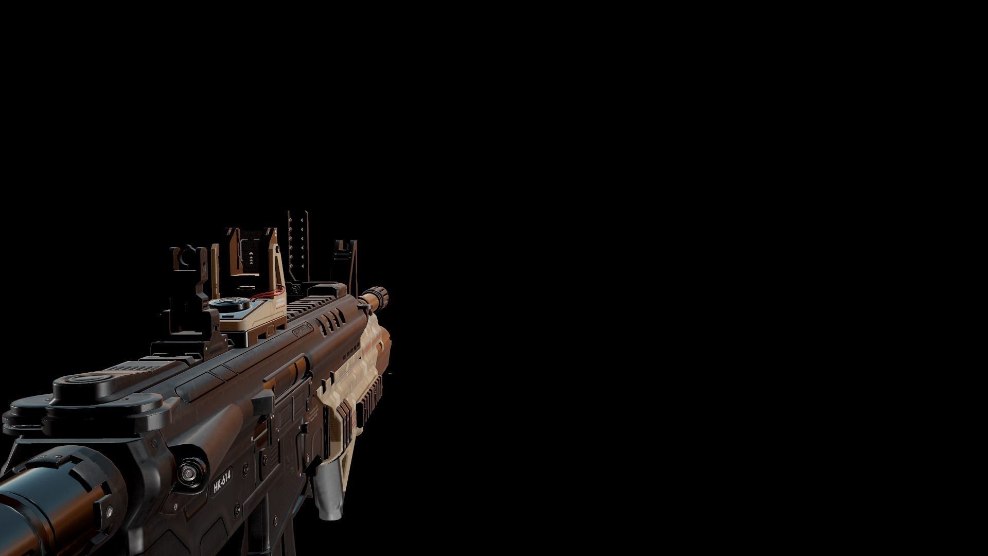 Modern Assault Rifle Low-poly 3D model_19