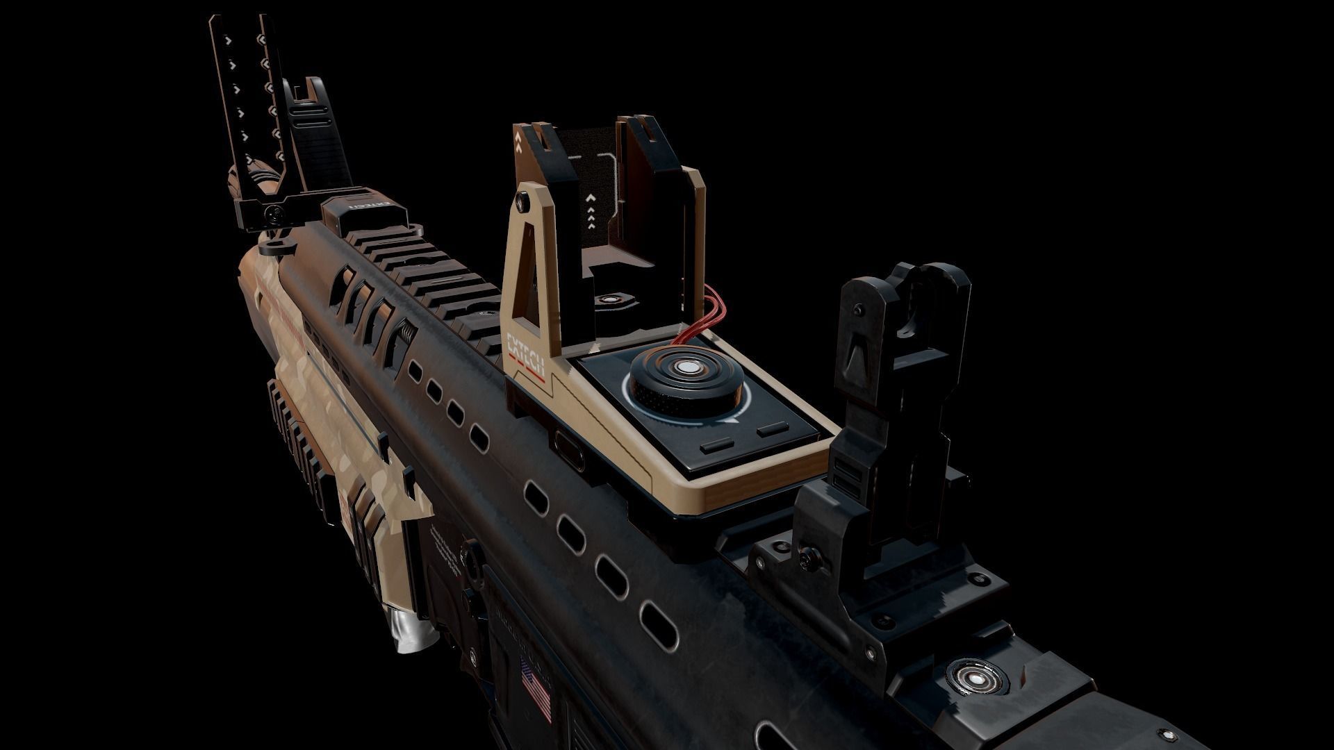 Modern Assault Rifle Low-poly 3D model_15