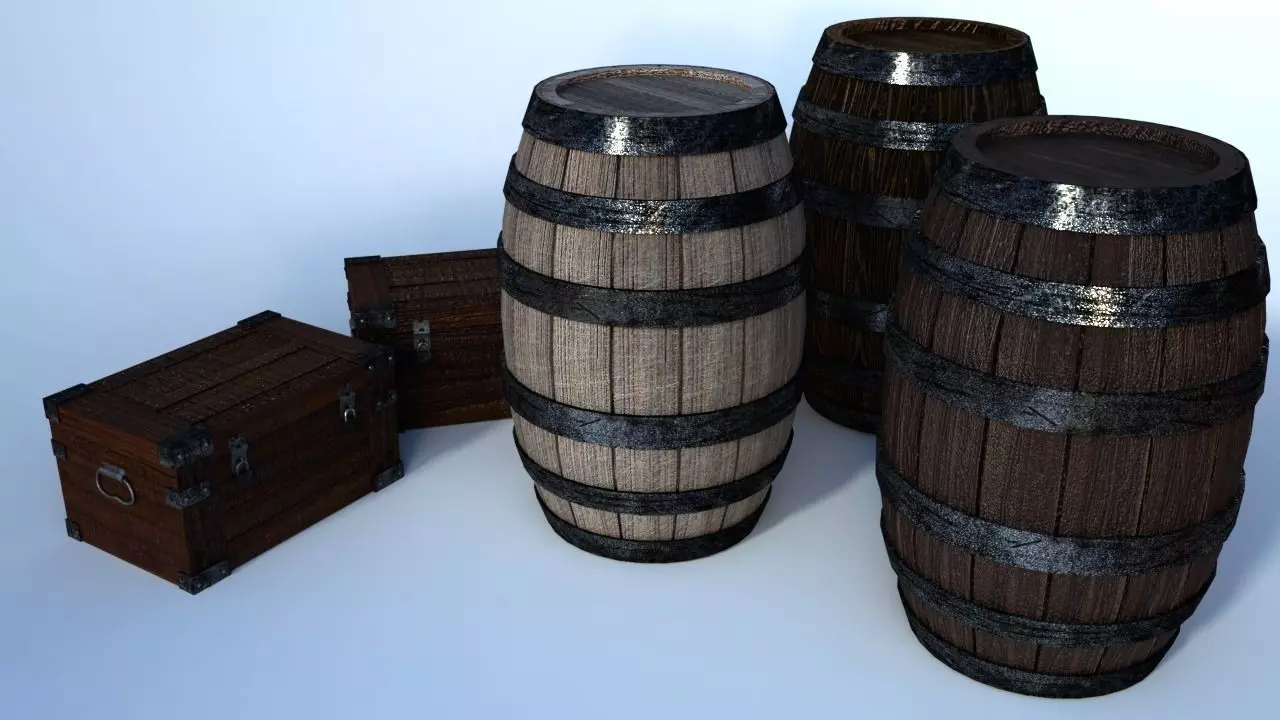 Wooden props Free 3D model