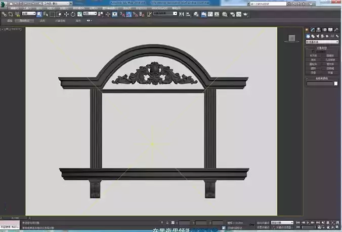 Villa exterior wall relief window frame Exterior Window 3D model
