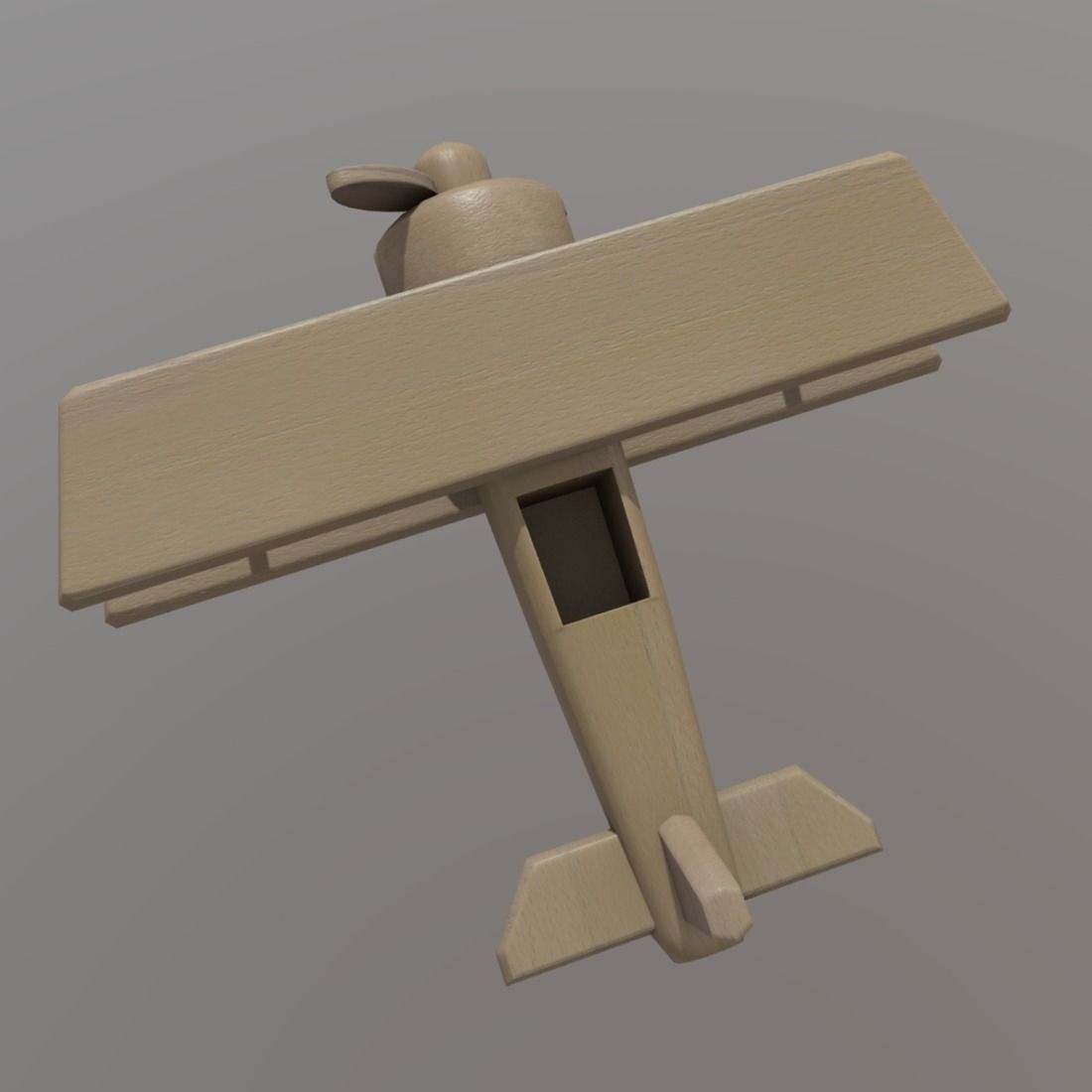 Wooden Plane Low-poly 3D model_6