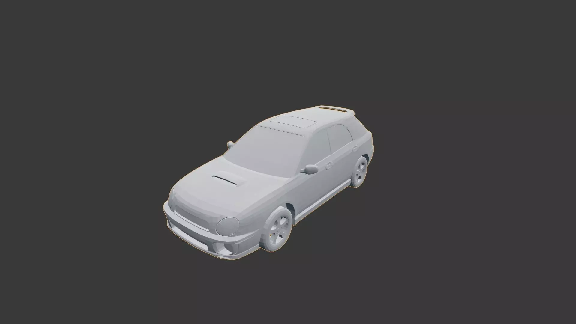 Subaru WRX Wagon 2002 3d Print STL FIle Medium Poly 3D print model