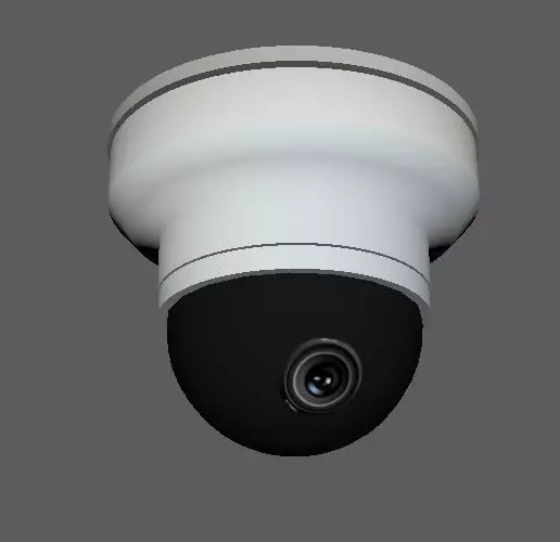 Dome Security Camera low poly  3D model_0