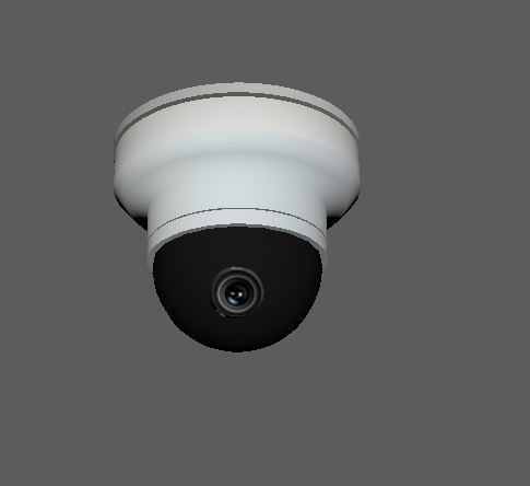Dome Security Camera low poly  3D model_2