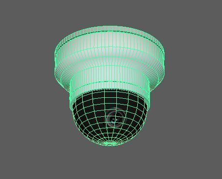 Dome Security Camera low poly  3D model_3