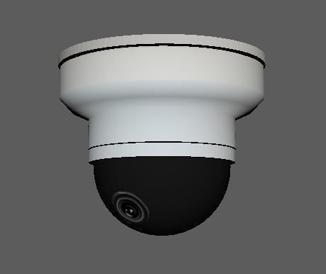 Dome Security Camera low poly  3D model_1
