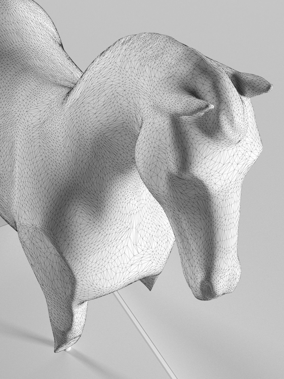 Kisber Cavalry Horse Fragment 3D model_5