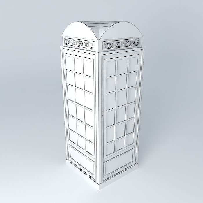 Red Telephone Box Free 3D model_3