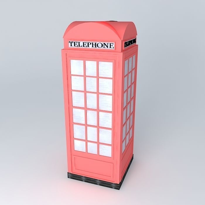 Red Telephone Box Free 3D model_1