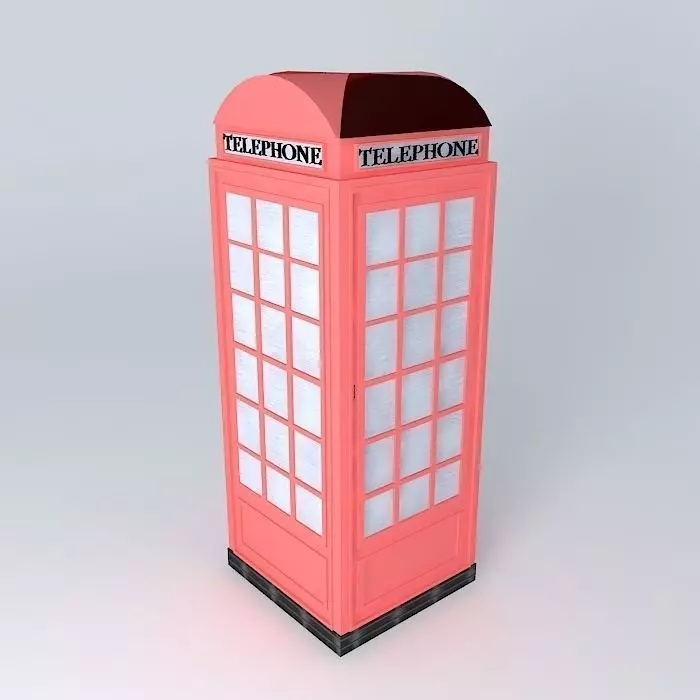 Red Telephone Box Free 3D model_0