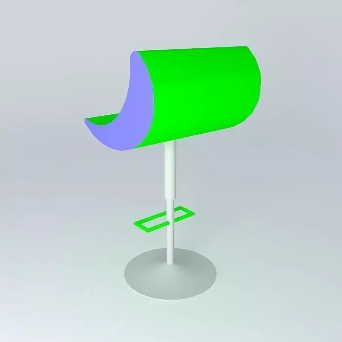 Footstool green chair Free 3D model