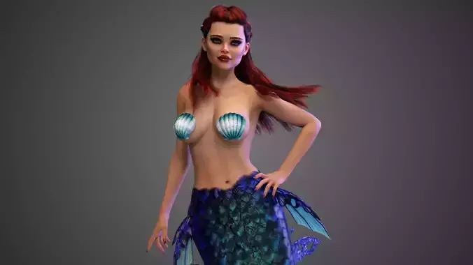 Mermaid with tail 3D model