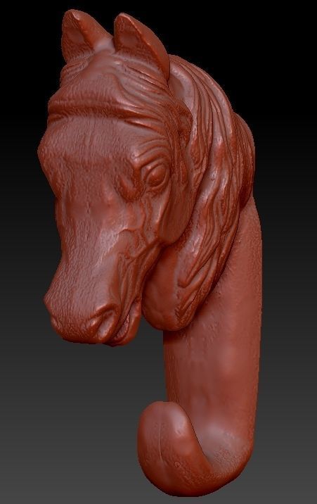 horse head wall hook 3D print model_1