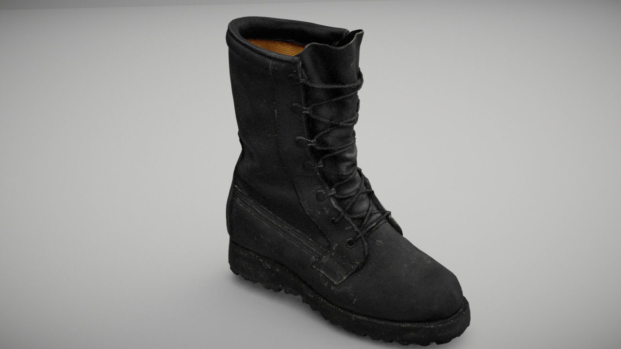 Military boot - 3 colors - low poly 3D Model Collection_8