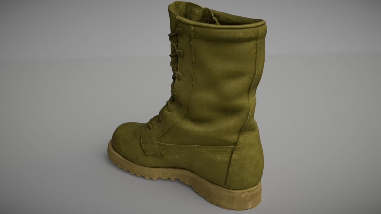 Military boot - 3 colors - low poly 3D Model Collection_17