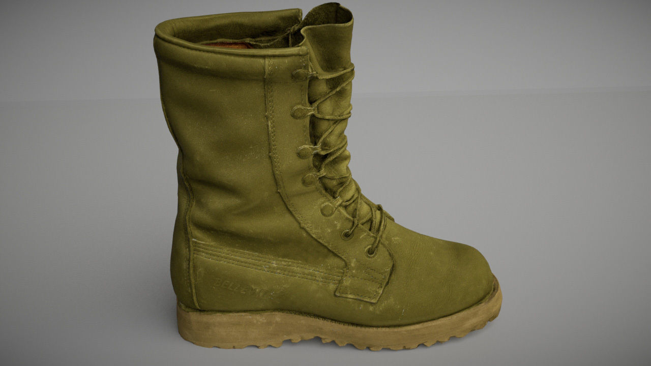 Military boot - 3 colors - low poly 3D Model Collection_18