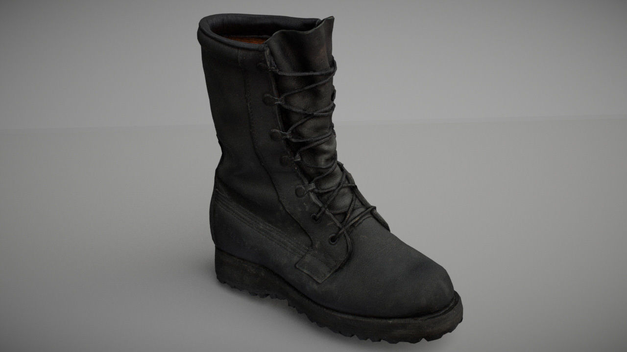 Military boot - 3 colors - low poly 3D Model Collection_2