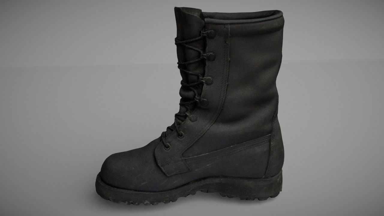 Military boot - 3 colors - low poly 3D Model Collection_7