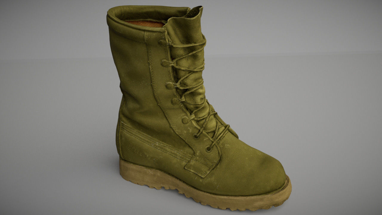 Military boot - 3 colors - low poly 3D Model Collection_15